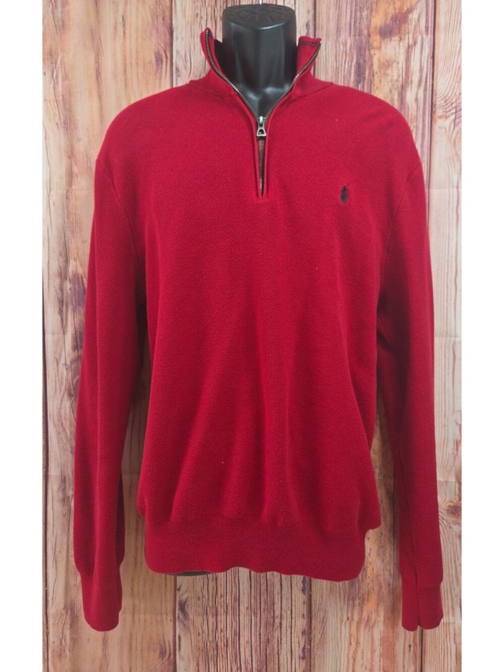 Polo Ralph Lauren Red Quarter-Zip Sweater XL Pima Cotton